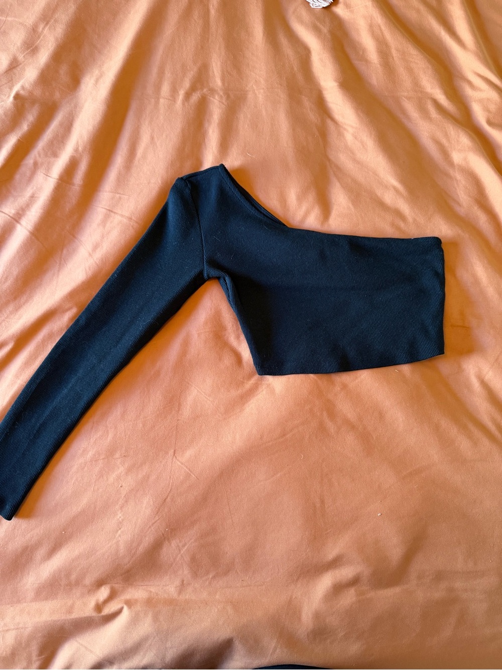 Black One-Shoulder Crop Top